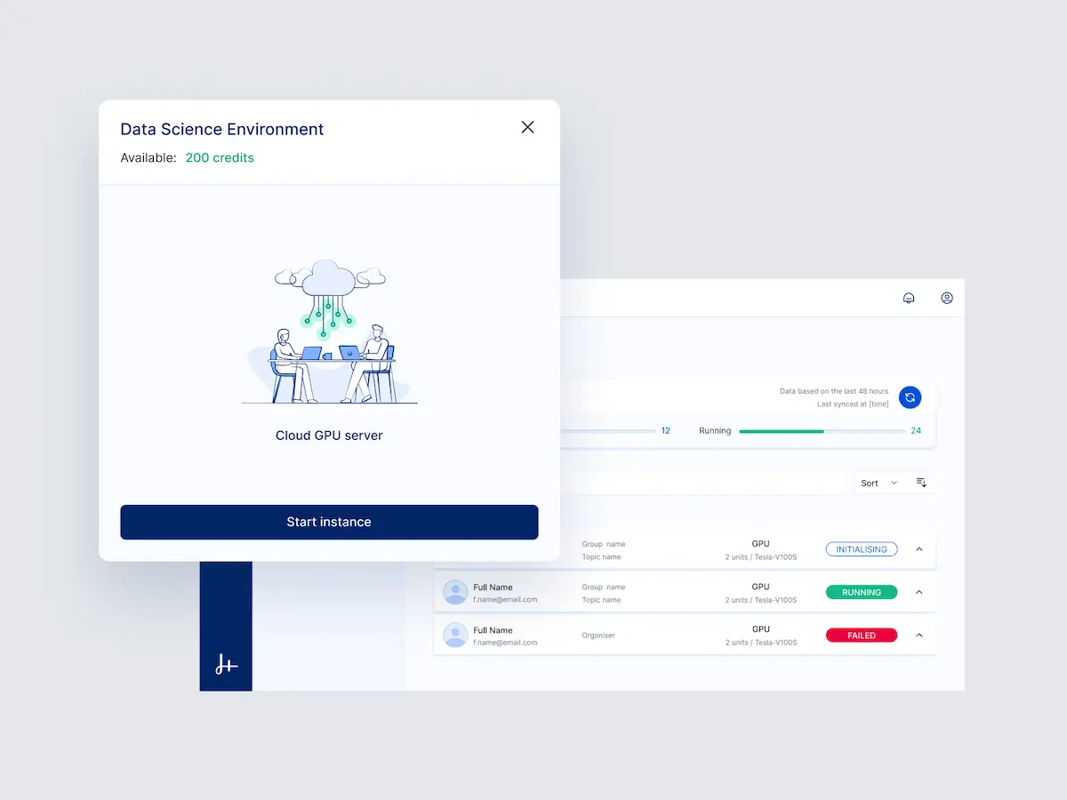 HFactory Cloud instance start and monitoring